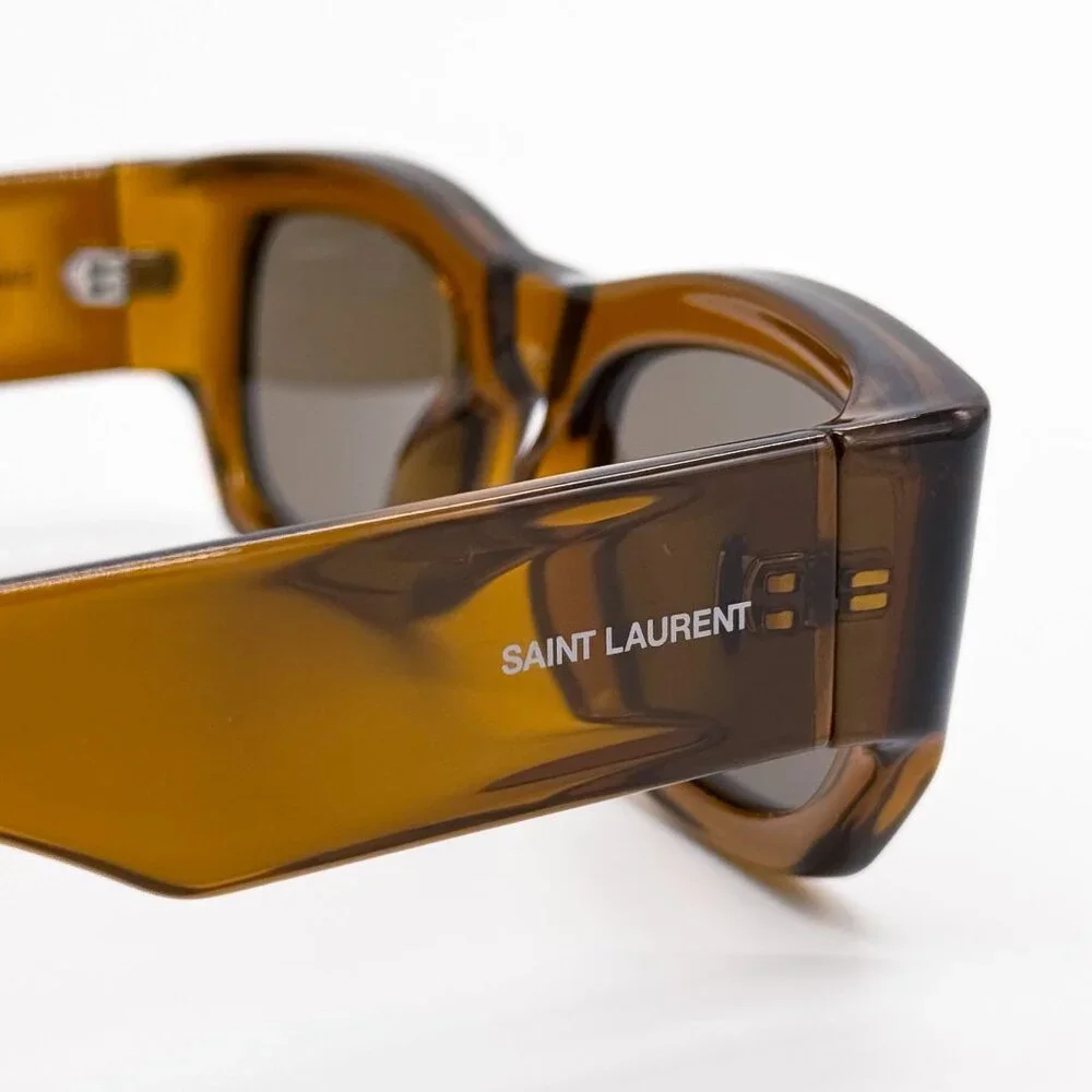 NEW SAINT LAURENT SUNGLASSES SL713 003 BROWN UNISEX - Picture 7 of 10